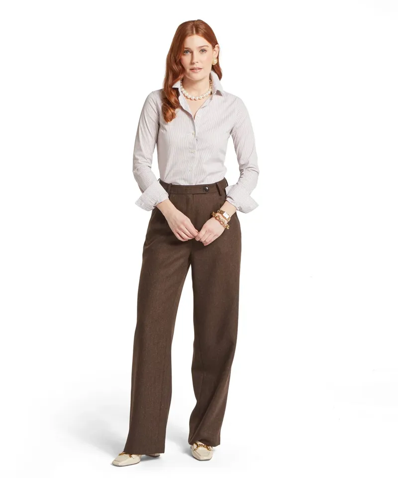 Schoffel Norfolk Shirt - Stone Stripe-2
