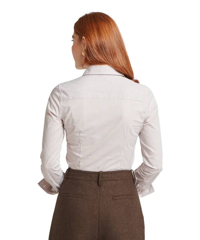 Schoffel Norfolk Shirt - Stone Stripe-4
