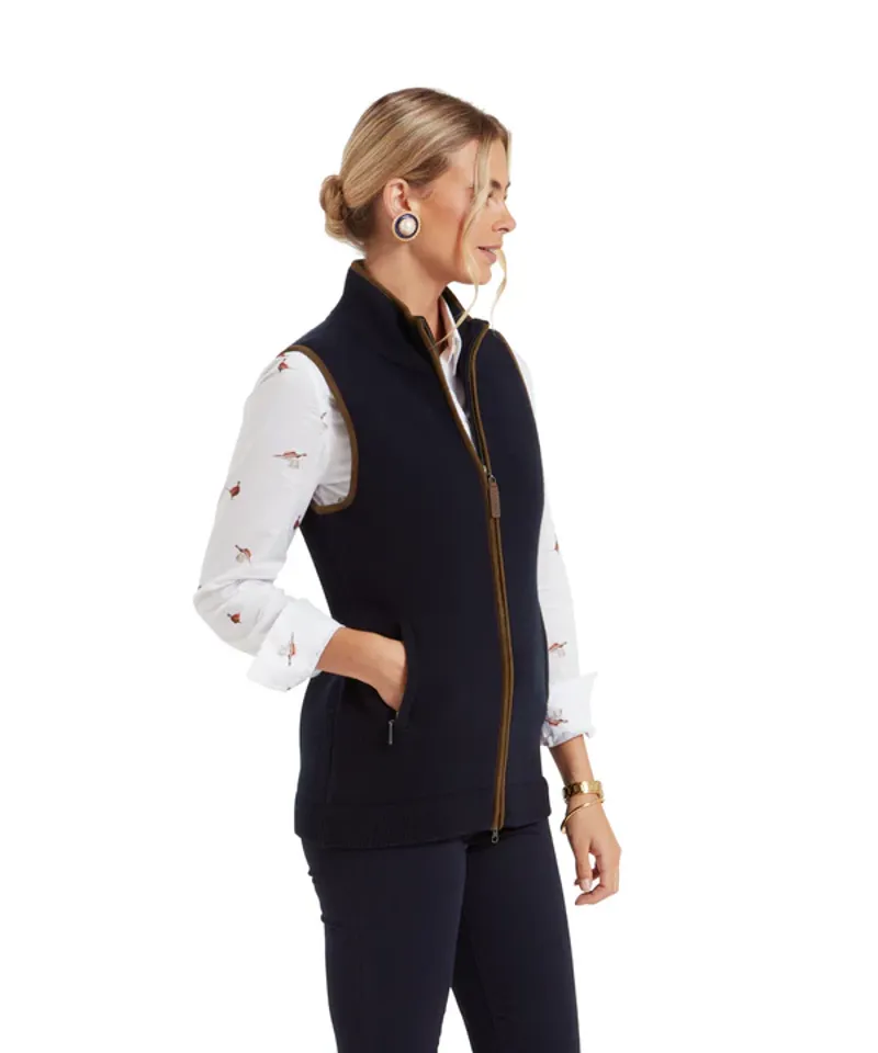 Schoffel Ladies Orkney Merino Gilet - Navy-2