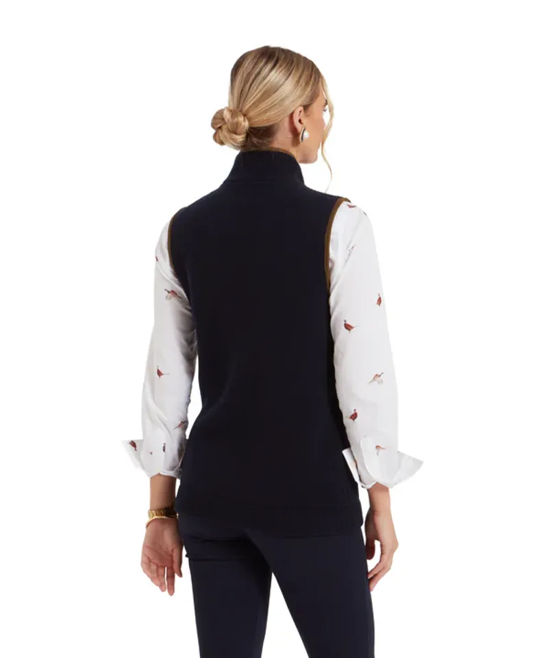 Schoffel Ladies Orkney Merino Gilet - Navy-3