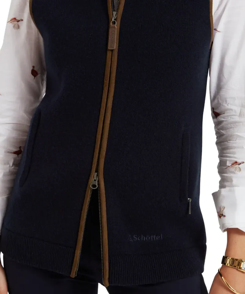 Schoffel Ladies Orkney Merino Gilet - Navy-5