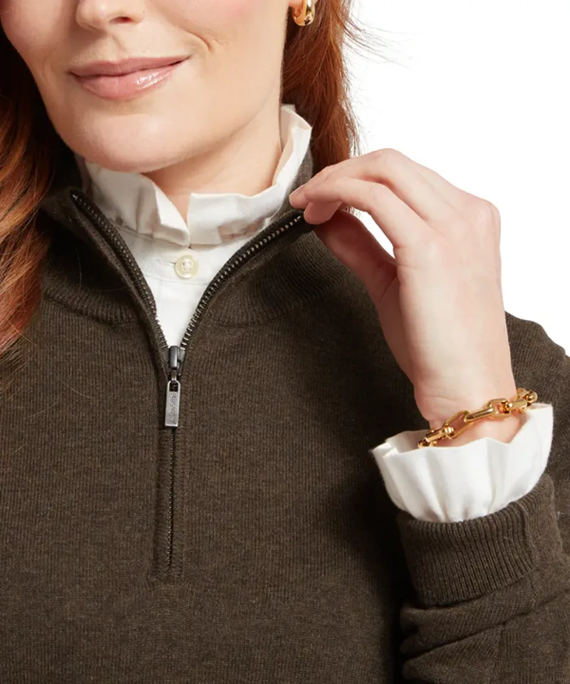 Schoffel Ladies Polperro Pima 1/4 Jumper - Chocolate-4
