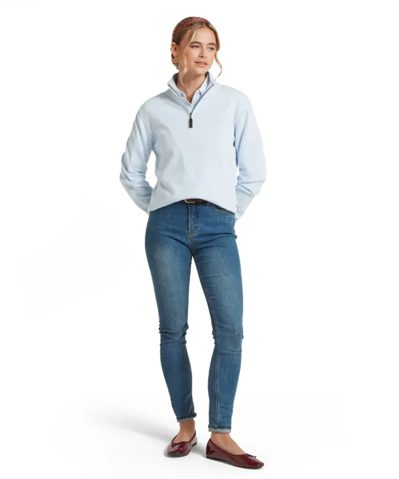 Schoffel Polperro Pima 1/4 Zip - Blue Water-1