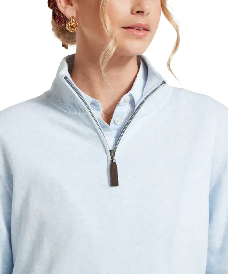 Schoffel Polperro Pima 1/4 Zip - Blue Water-4