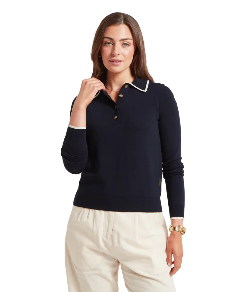 Schoffel Portloe Jumper - Navy/Dove