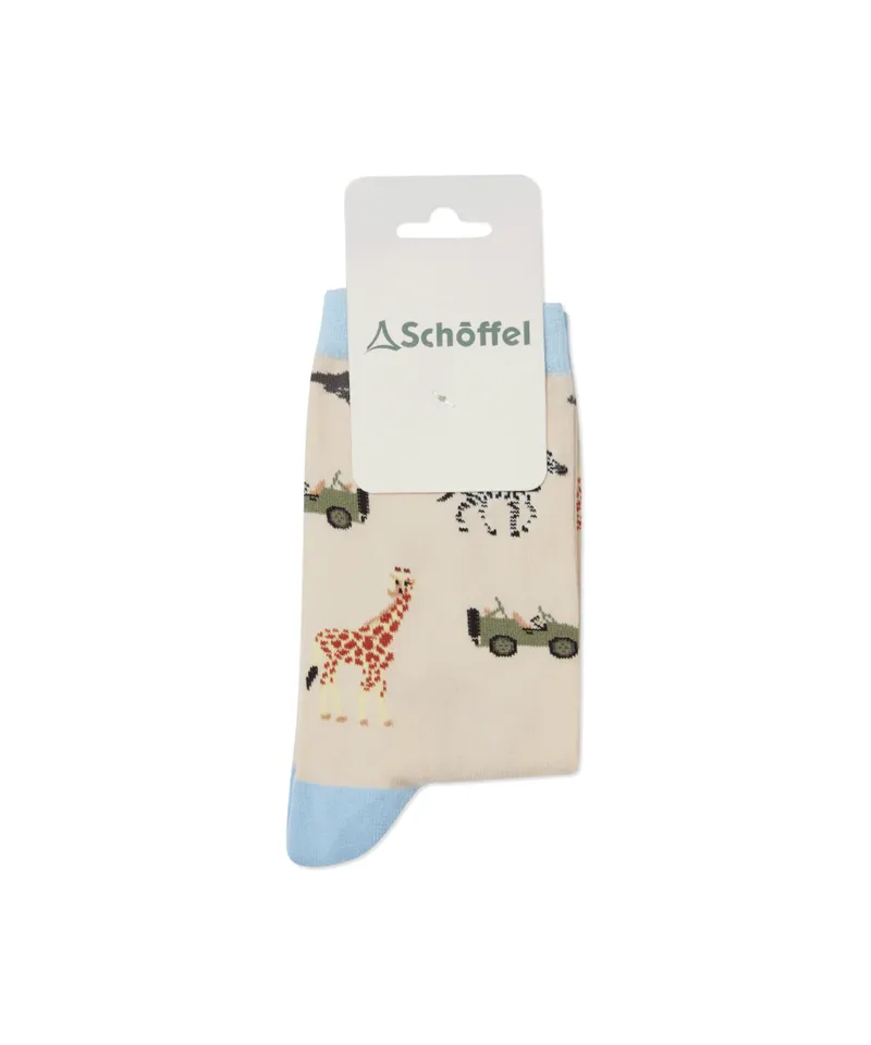 Schoffel Ladies Cotton Sock - Sky Blue Safari