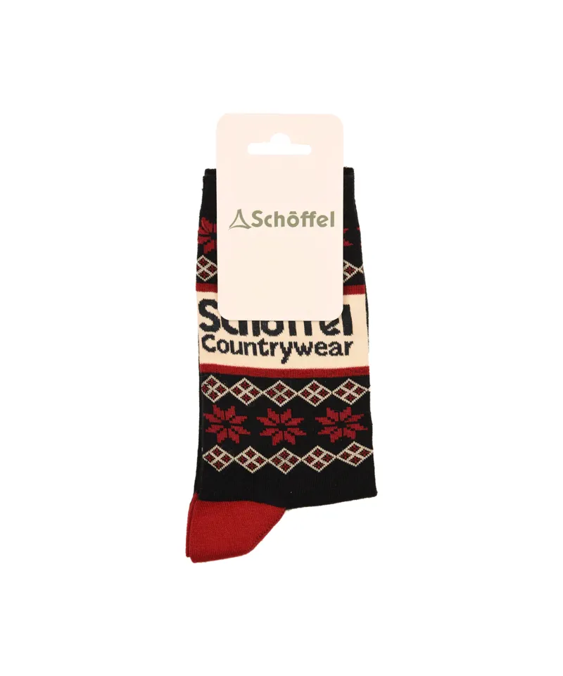 Schoffel Cotton Socks - Navy Fairisle