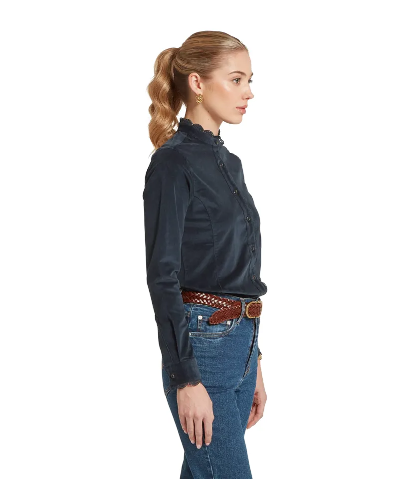 Schoffel Ladies Thetford Cord Shirt - Blueberry-2