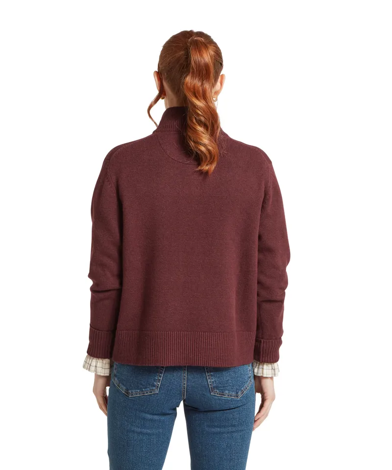 Schoffel Ladies Thoralby 1/4 Zip Jumper - Port-4
