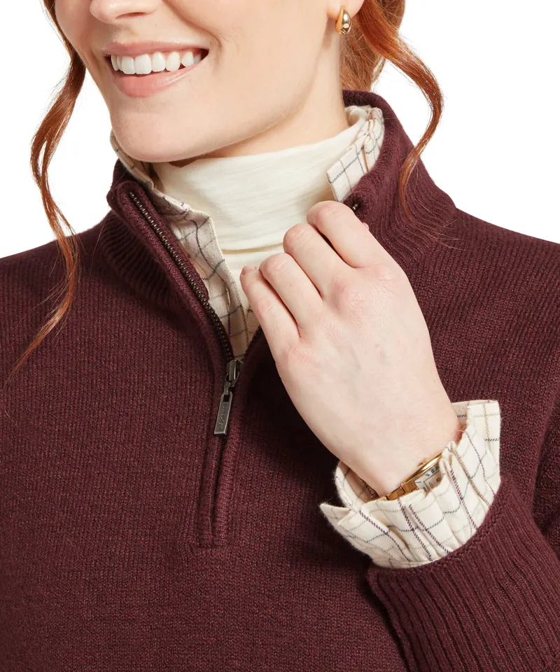 Schoffel Ladies Thoralby 1/4 Zip Jumper - Port-3