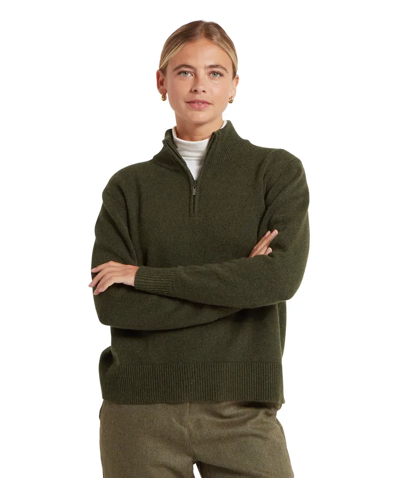 Schoffel Ladies Thoralby 1/4 Zip Jumper - Loden