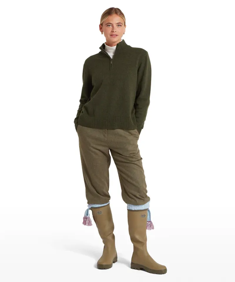 Schoffel Ladies Thoralby 1/4 Zip Jumper - Loden-4