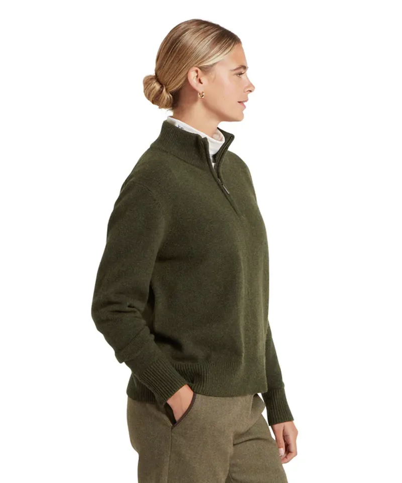 Schoffel Ladies Thoralby 1/4 Zip Jumper - Loden-3