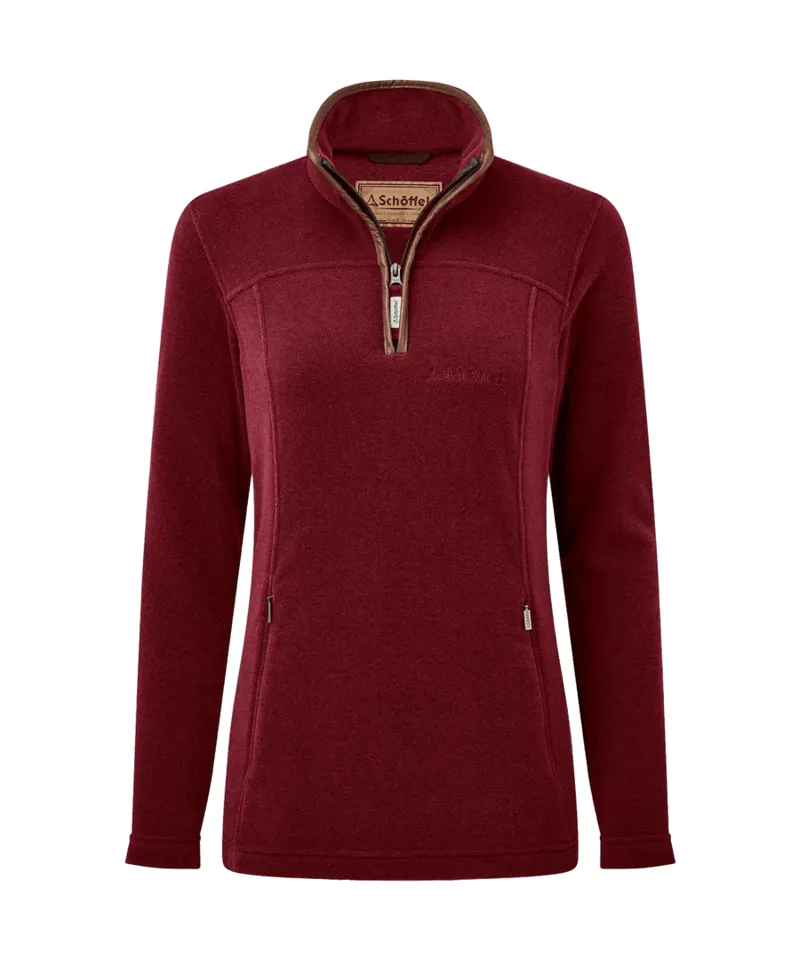 Schoffel Tilton II 1/4 Zip Ladies Fleece - Claret-1