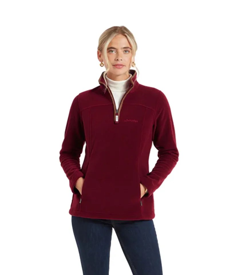 Schoffel Tilton II 1/4 Zip Ladies Fleece - Claret-2
