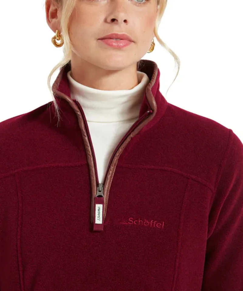 Schoffel Tilton II 1/4 Zip Ladies Fleece - Claret-3