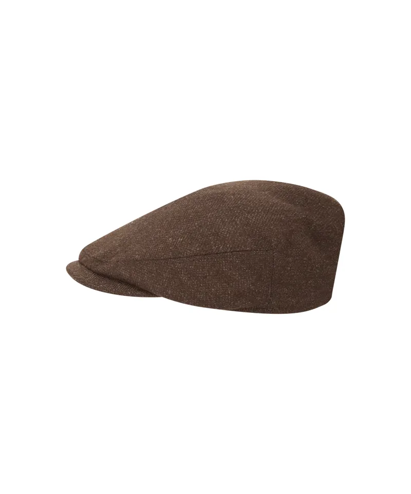Schoffel Ladies Tweed Cap - Chocolate Herringbone Tweed