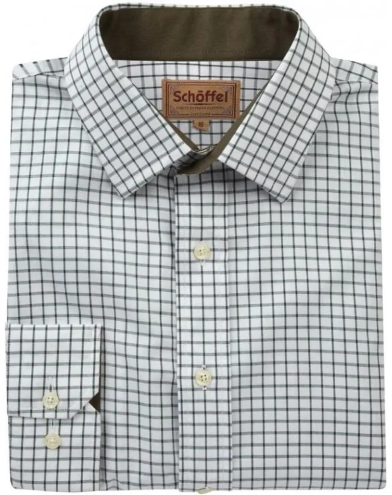 Schoffel Cambridge Check Shirt - Dark Olive