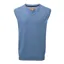 Schoffel Cotton/Cashmere Sleeveless V Neck - Denim Blue SIZE M