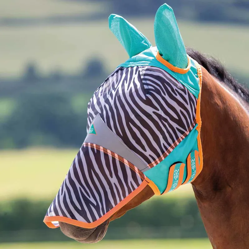 Shires Zeb-Tek Fly Mask - Zebra Stripe