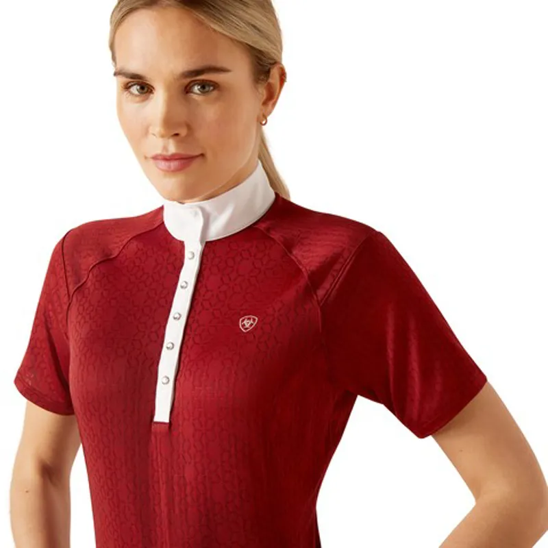 Ariat Ladies Showstopper 3.0 S/Sleeve Show Shirt - Sundried Tomato-2