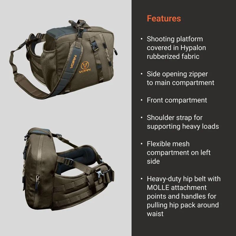 VORN SR10 Hip Pack With Shooting Rest - Ash Green-1