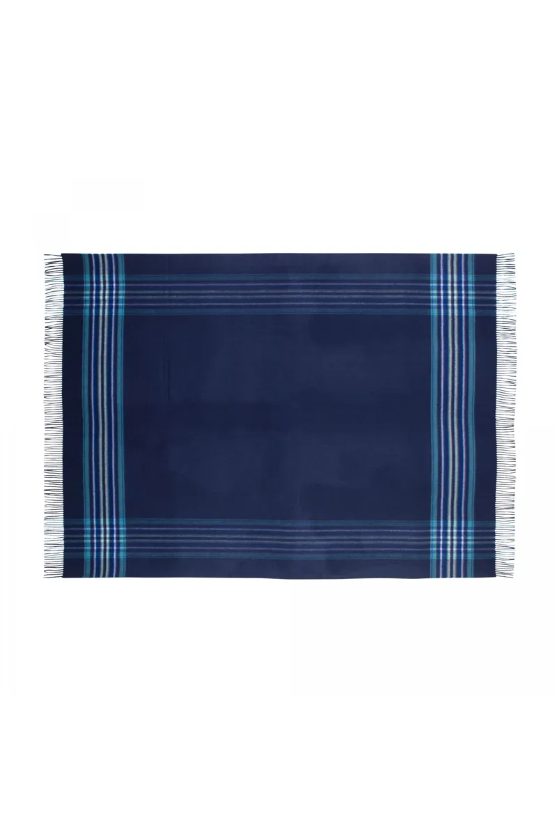 Johnstons QEST Cashmere Throw - Stripe Border-1