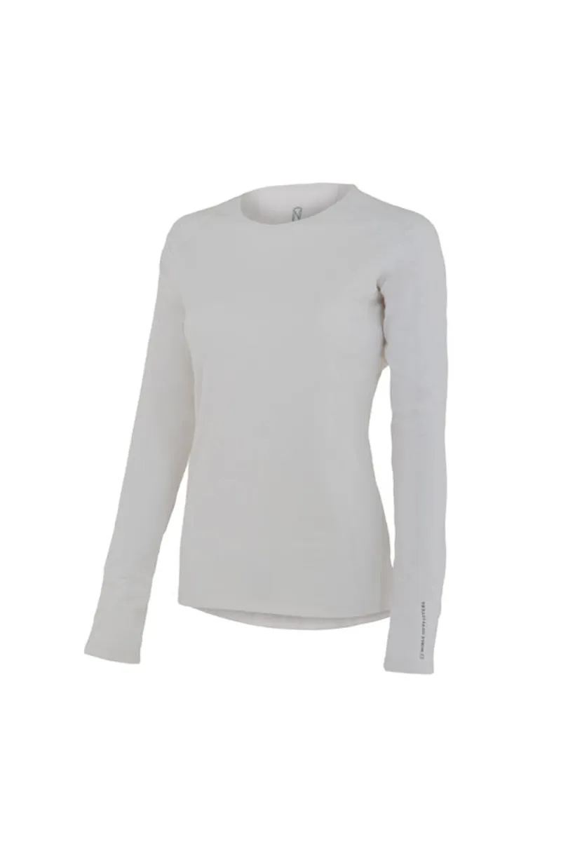 Noble Hailey Long Sleeve Crew Neck Top - White