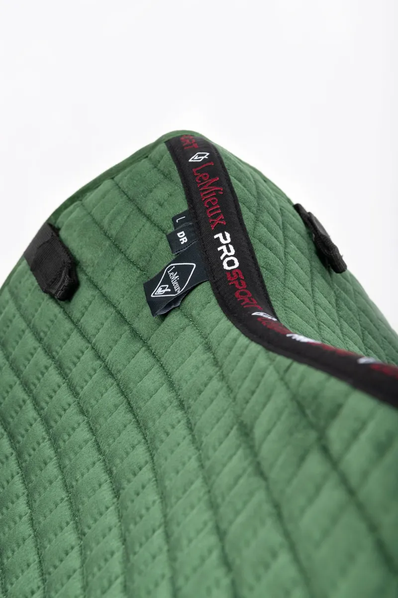 LeMieux Pro Sport Suede Dressage Square - Hunter Green-6