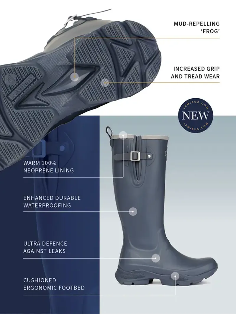 LeMieux Mens Ultra Stride Wellington Boots - Black-5