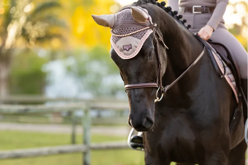 LeMieux Loire Satin Fly Hood - Truffle-2