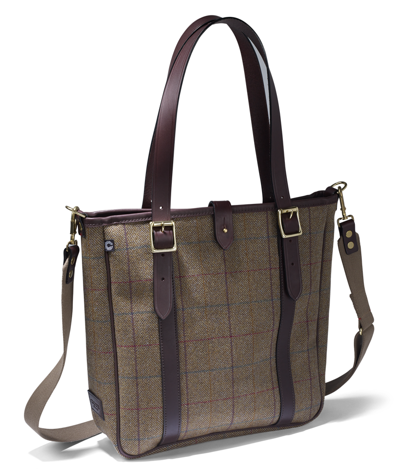 Croots Helmsley Tweed Tote Bag - Burgundy