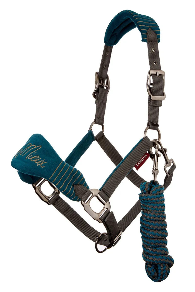 LeMieux Vogue Headcollar And Leadrope - Peacock/Grey PONY + FULL ONLY