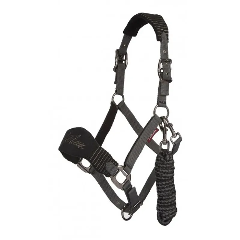 LeMieux Vogue Headcollar And Leadrope - Black/Grey