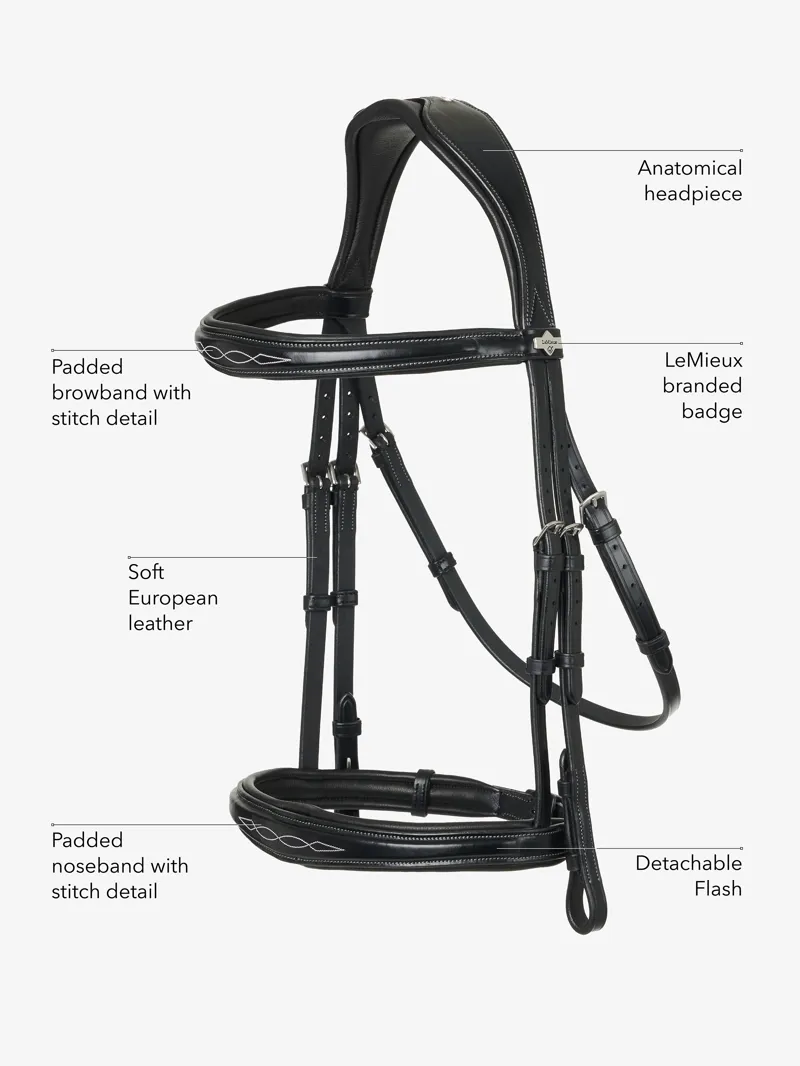LeMieux Competition Flash Bridle - Black-2