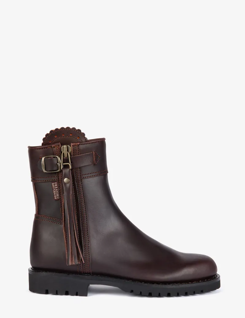 Penelope Chilvers Cropped Lined Tassel Boot - Conker