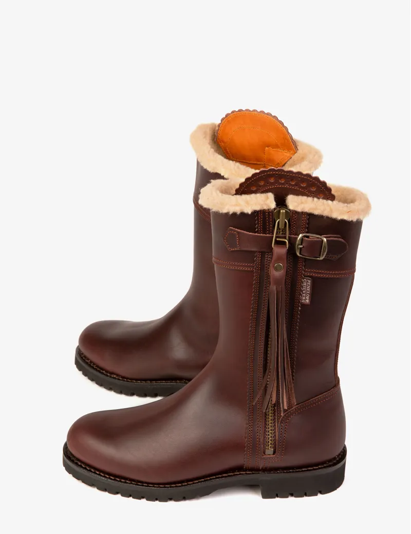 Penelope Chilvers Mid Calf Tassel Lined Boot - Conker-1