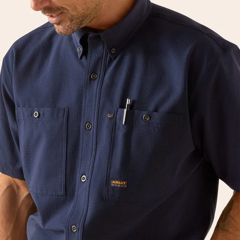 Ariat Rebar Made Tough 360 AirFlow Shirt SS - Navy-1